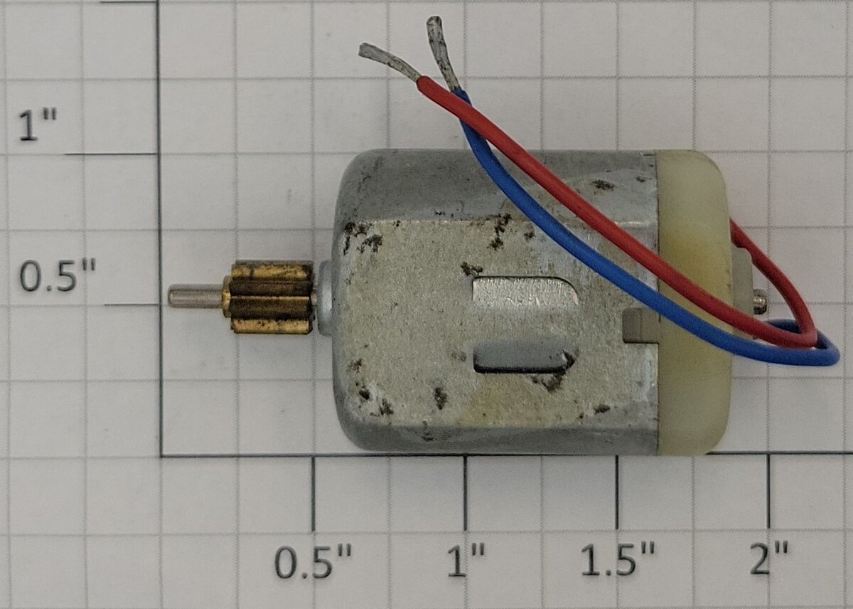 Mabuchi FK-281 12 Volt DC Flattop Can Motor with Gear and Wire