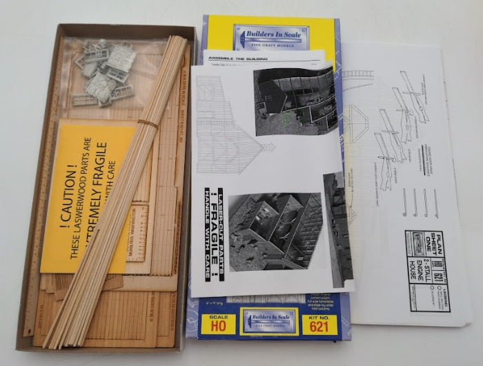 Builders-in-Scale 621 HO Scale 2 Stall Engine House Laser Wood Building Kit