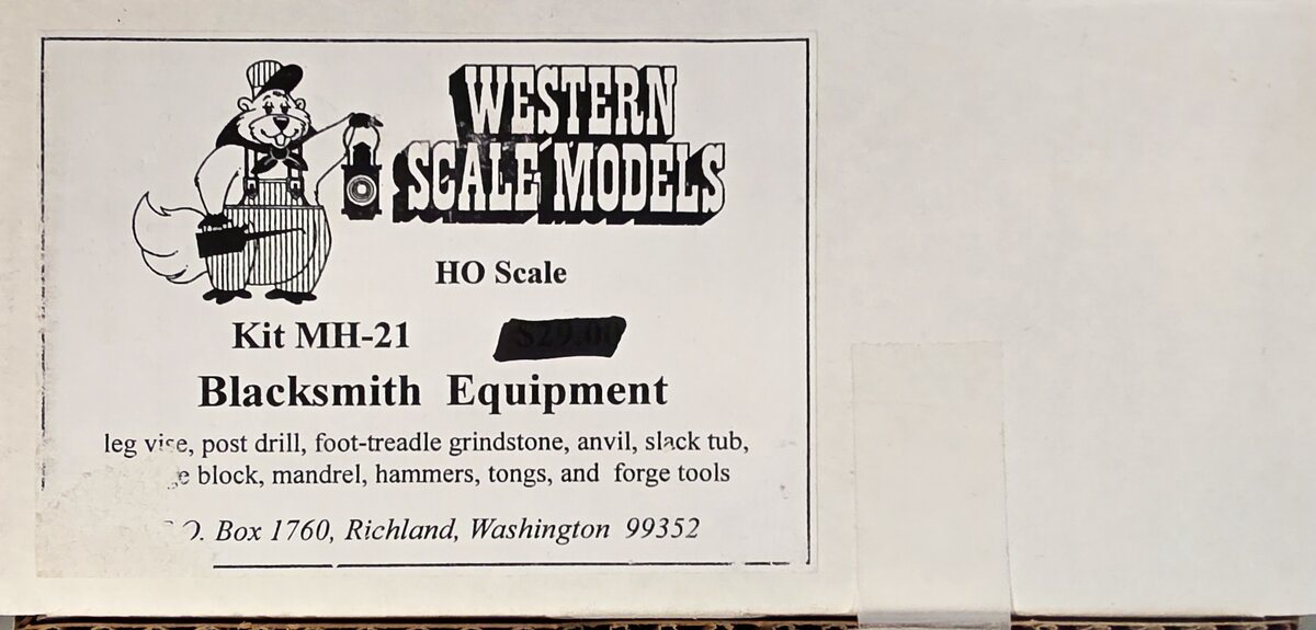 Western Scale Models MH-21 HO Blacksmith Equipment