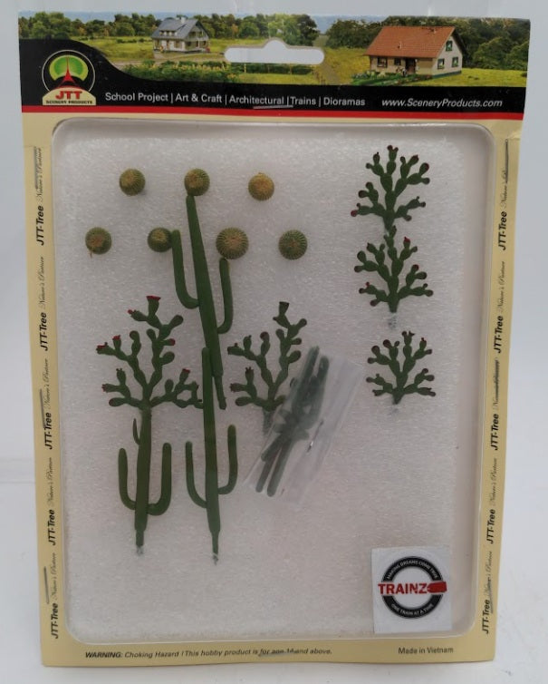 JTT Scenery Products 32513 Plastic Mixed Cacti 1/4" to 2.5 Tall (Pack of 15)