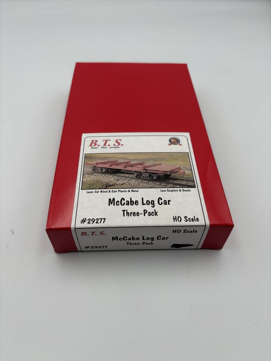 BTS 29277 HO Scale McCabe Log Car Laser-Cut Car Model Building Kit (Pack of 3)