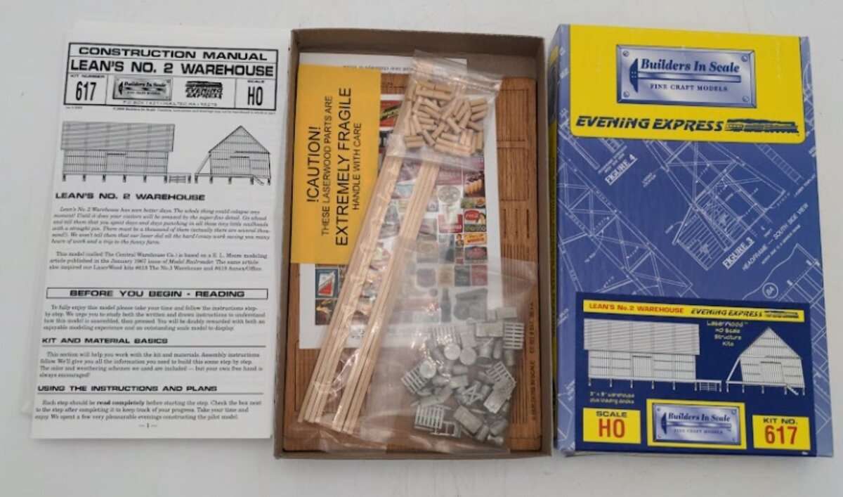 Builders-in-Scale 617 HO / HOn3 for Lean's No. 2 Warehouse Wood Craftsman Kit