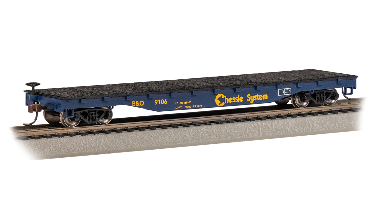 Bachmann 17308 HO Chessie System 52' Flat Car #9106