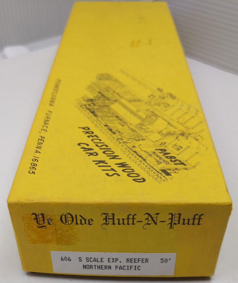 Ye Olde Huff N Puff 606 S Scale 50' Express Reefer Northern Pacific Wood Car Kit