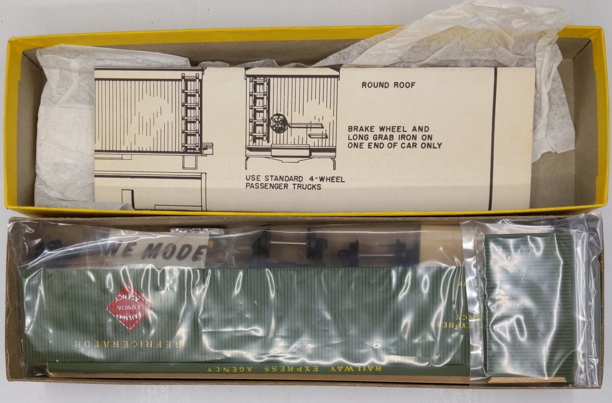 Ye Olde Huff N Puff 604 S Scale 50' Express Reefer Railway Express Wood Car Kit