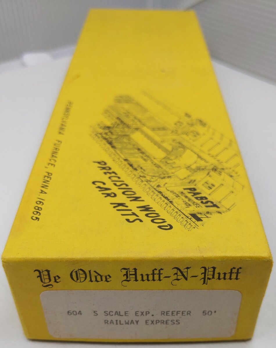 Ye Olde Huff N Puff 604 S Scale 50' Express Reefer Railway Express Wood Car Kit