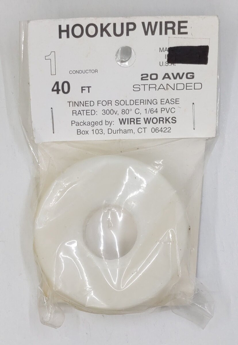 Wire Works H12010040 Yellow Hook-Up Wire 20 AWG Stranded - 1 Conductor / 40 ft