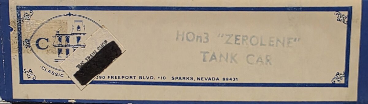 Classic Miniatures HOn3 Zerolene Tank Car Kit