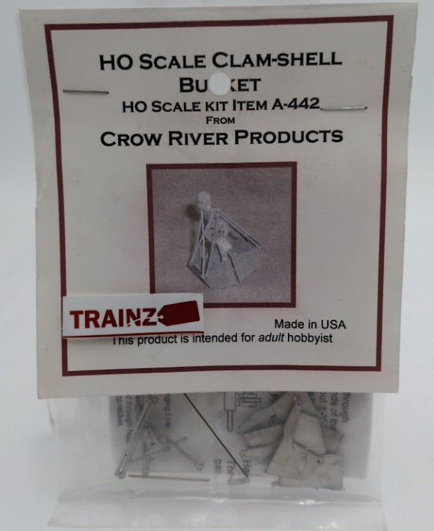 Crow River Products A-442 HO Scale Clam-Shell Bucket Unpainted Metal Kit