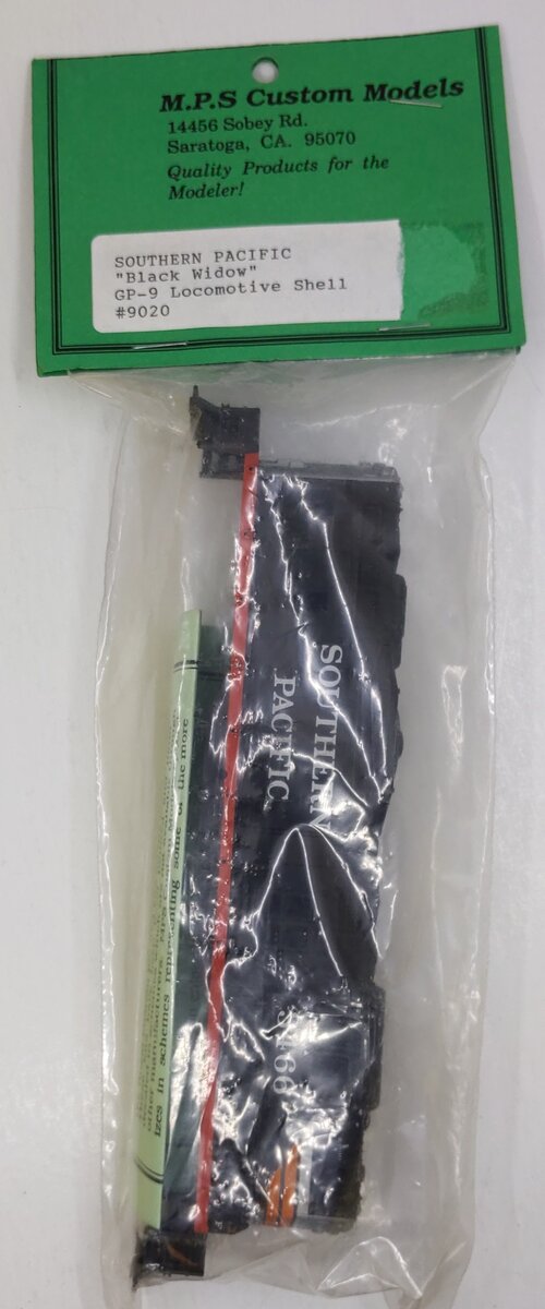 M.P.S Custom Models 9020 HO Southern Pacific GP-9 Black Widow Shell #3466