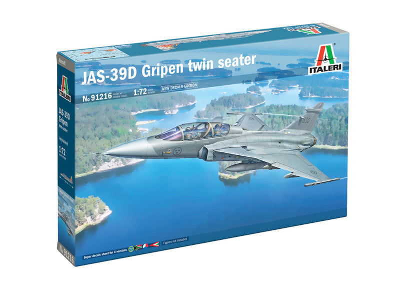 Italeri 91216 1:72 JAS-39D Gripen Twin Seater Aircraft Plastic Model Kit