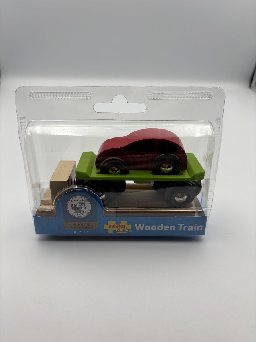 Big Jig Rails BJT442 Wooden Train/Car Carriage