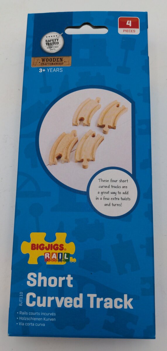 Big Jig Rails BJT110 Wooden Short Curved Track