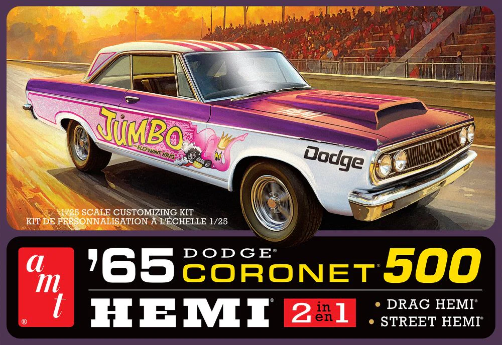 AMT 1499 1:25 HEMI 1965 Dodge Coronet 500 Hardtop Plastic Model Kit