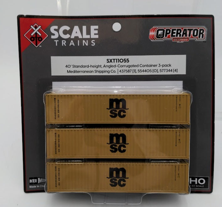 Scale Trains SXT11055 HO Scale MSC 40' Standard Corrugated Container ...