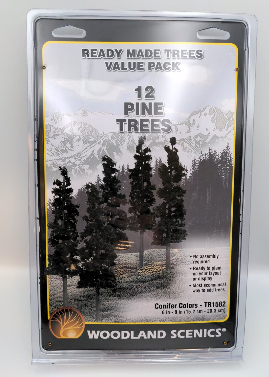 Woodland Scenics TR1582 6"-8" Conifer Colors Ready Made PineTrees (Pack of 12)