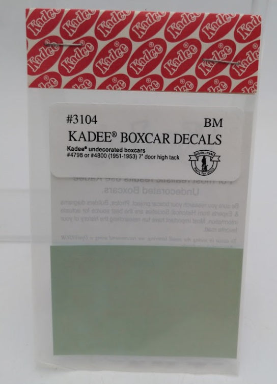 Kadee 3104 HO Scale Boston & Maine Kadee Undecorated Boxcar Decals