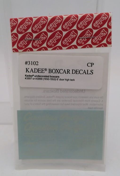 Kadee 3102 HO Scale CP Kadee Undecorated Boxcar Decals