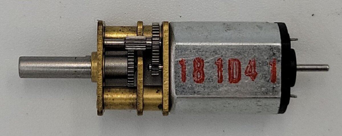 Pololu 2373  6-Volt DC Extended Shaft Flat Can Motor with Open Frame Gearbox
