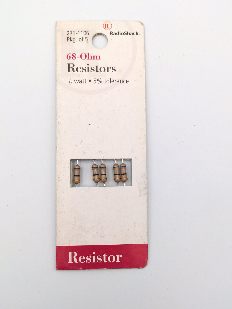 Radio Shack 271-1106 68-Ohm Resistors (Pack of 5)