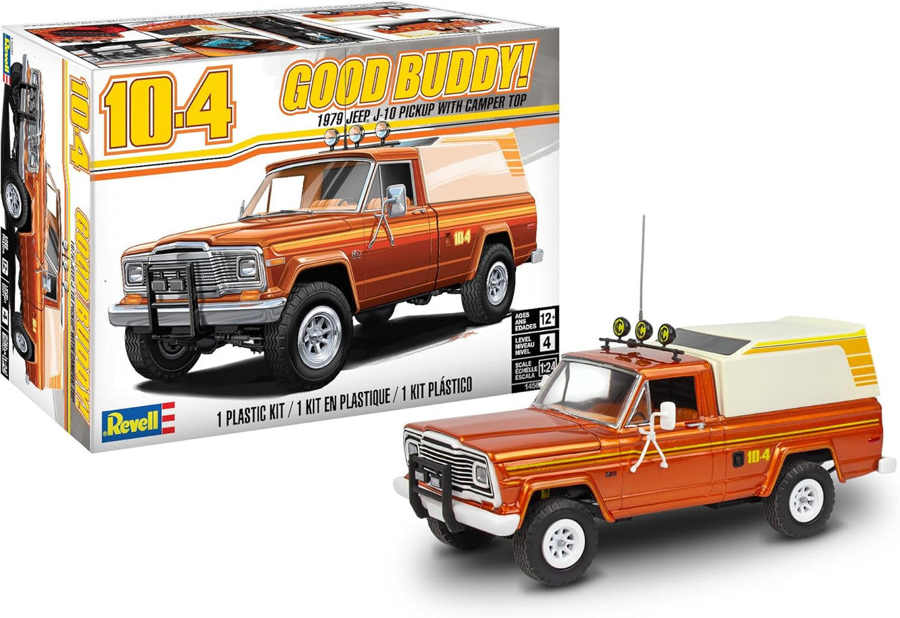 Revell 14568 1:25 1979 Jeep J-10 Pickup Plastic Model Kit with Camper Top