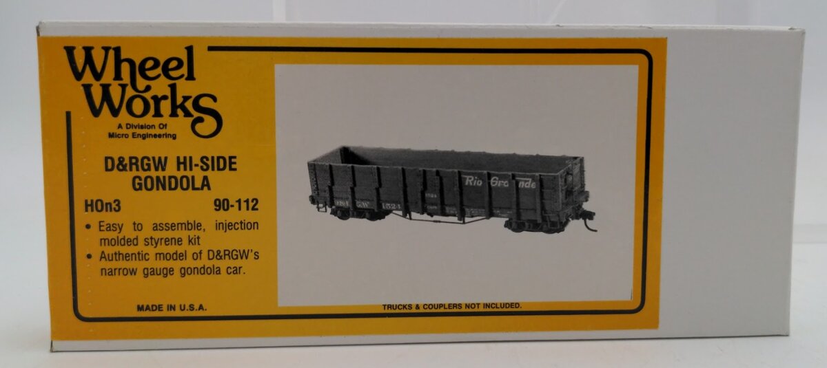 Wheel Works 90-112 HOn3 Denver & Rio Grande Wester Hi-Side Gondola Kit