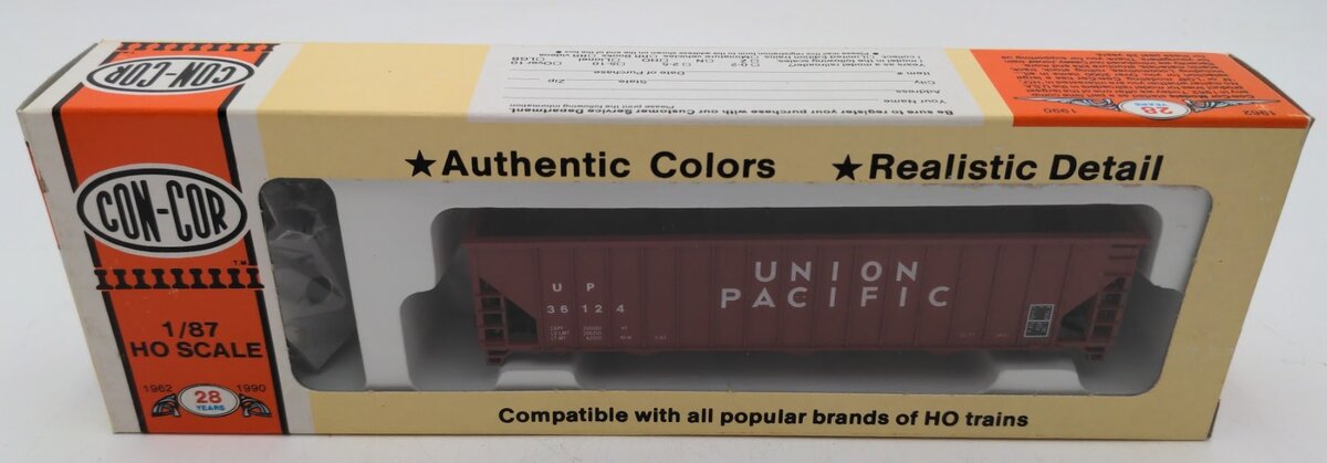 Con-Cor 0001-505 HO Scale Union Pacific 100 Ton Coal Hopper Road # 36124 Kit