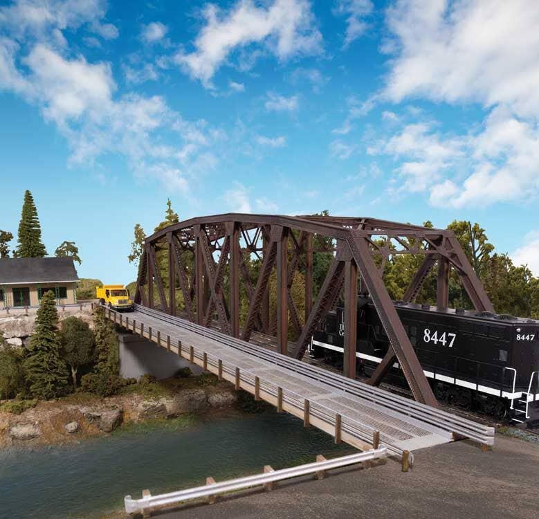 Walthers 933-4523 HO Truss Railroad Bridge with Roadway Building Kit