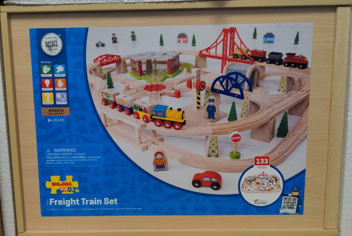 Big Jig Rails BJT017 Freight Wooden Craftsmanship Train Set 133 Pieces 3 + Years
