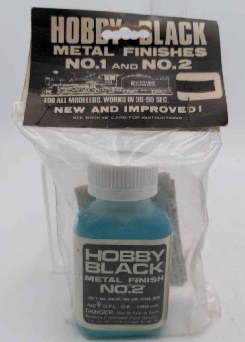 Acme 2 By Hobby Black Metal Finishes For Jet Black and Blue Color Bottle 3 Oz.