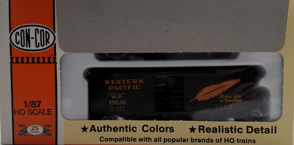 Con-Cor 0001-009418 HO 40' PS-1 Western Pacific Railroad Boxcar Kit