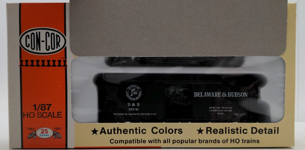 Con-Cor 0001-009421 HO 40' PS-1 Box Car Delaware & Hudson Road # 22241 Kit
