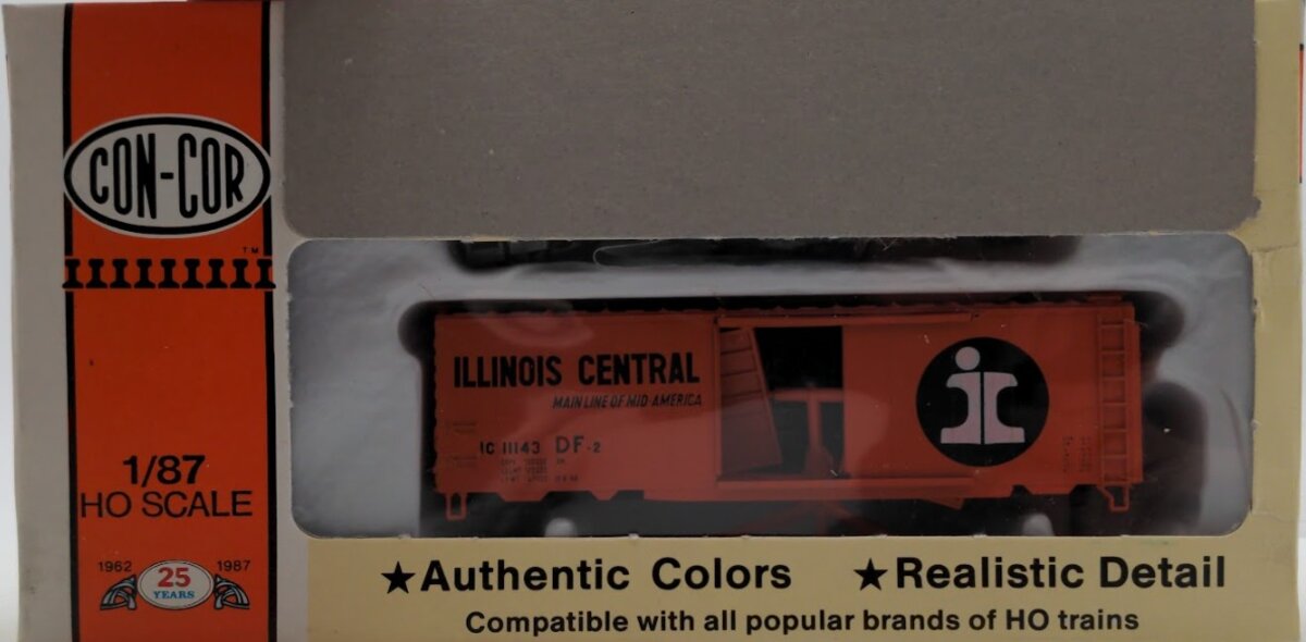 Con-Cor 0001-009423 HO 40' Boxcar Kit Illinois Central Car Road # 11143 Kit
