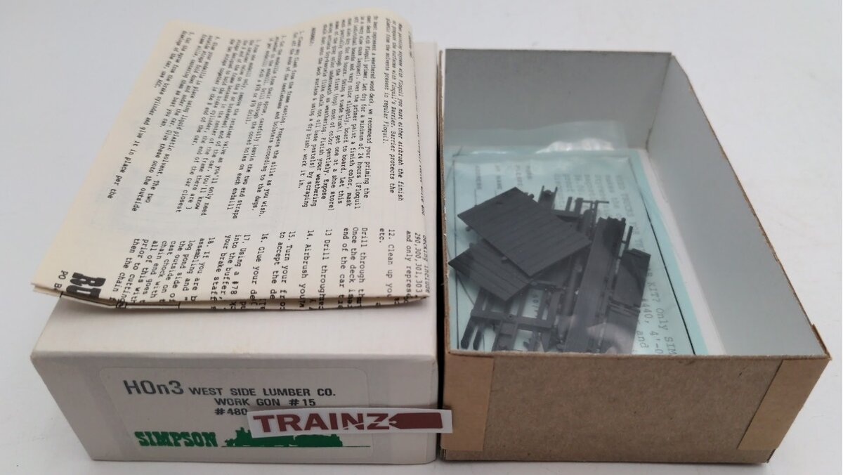 Simpson 480 HOn3 Scale West Side Lumber Co. Work Gon # 15 Kit
