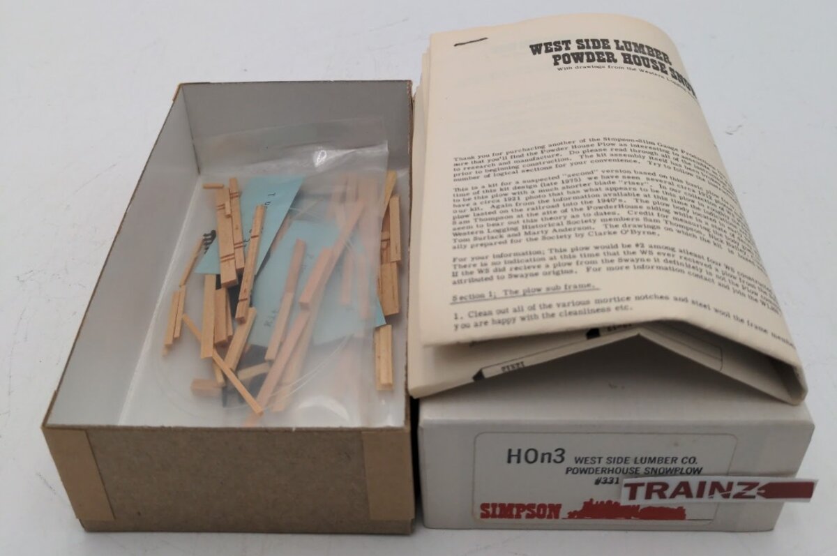 Simpson 331 HOn3 Scale West Side Lumber Co. Powderhouse Snowplow Kit