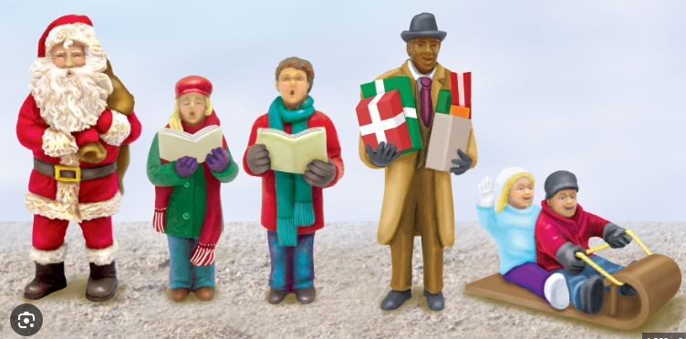 Lionel 6-37997 O Pewter Christmas Lawn Figures (Set of 5)