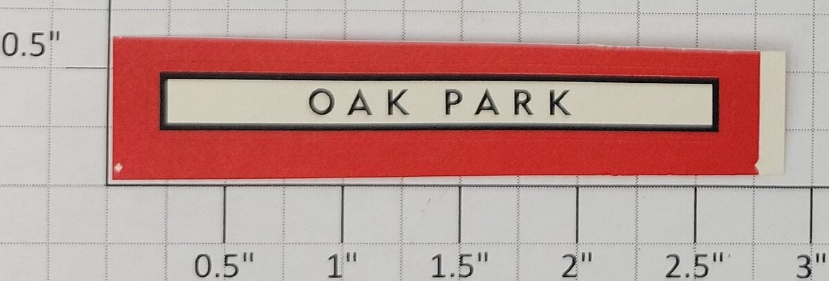 American Flyer FL0238-1 Flyerville "Oak Park" Station Red/Black Border Sticker
