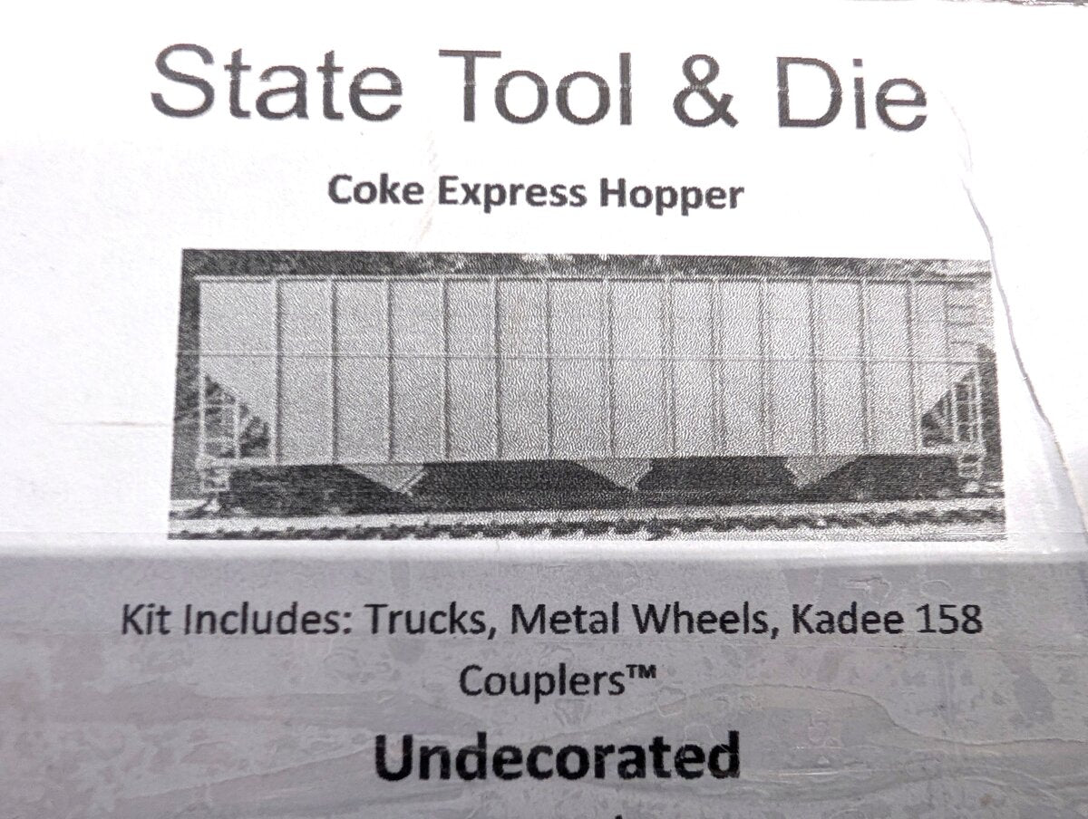 State Tool & Die 5000 HO Undecorated Coke Express Hopper Car Kit