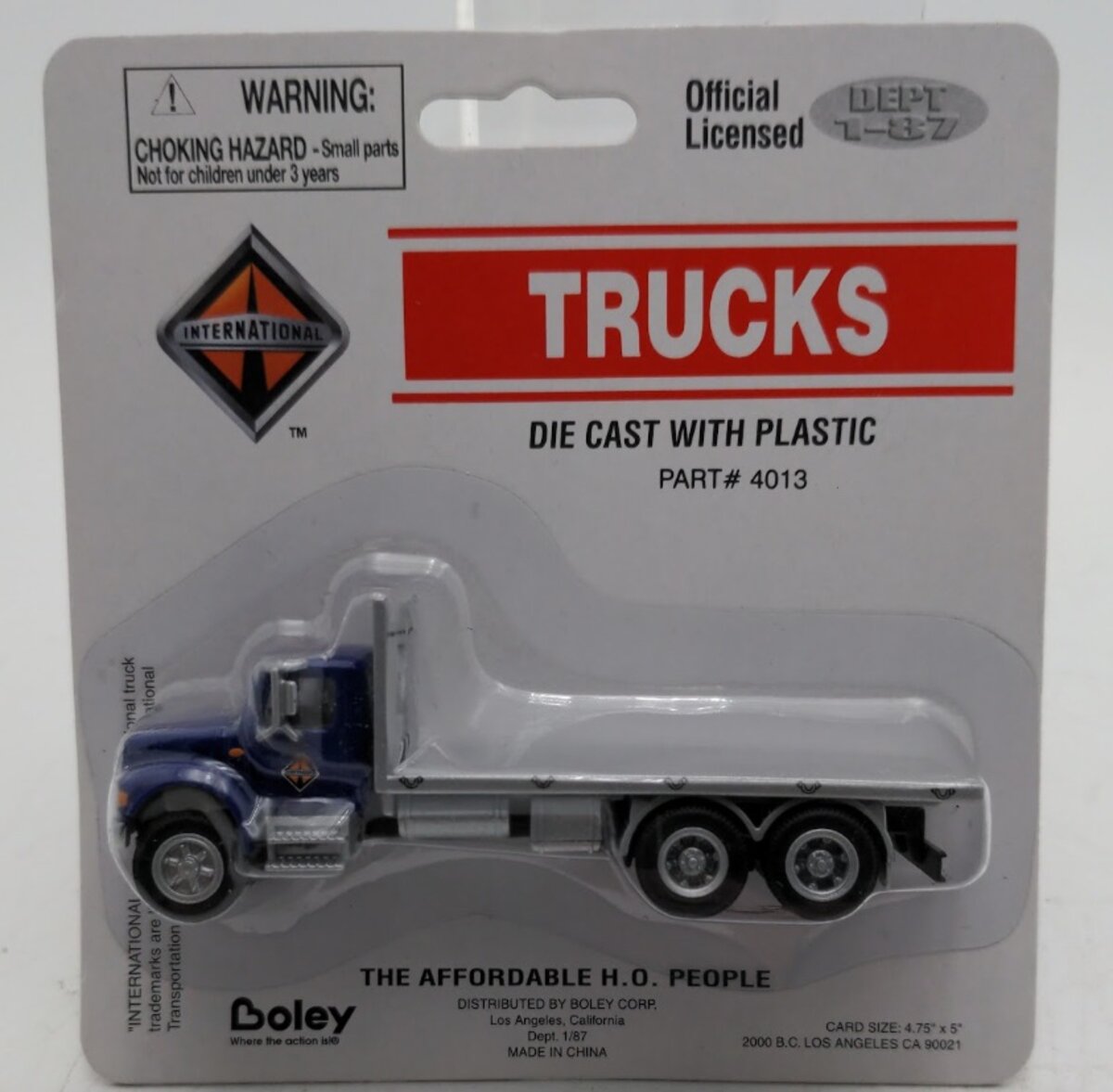 Boley 4013 HO Dept 1-87 Purple/Silver International Flat Bed International Truck