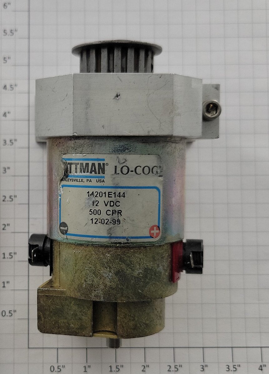Pittman 14201E144 12-Volt DC Can Motor with Pulley on Bottom