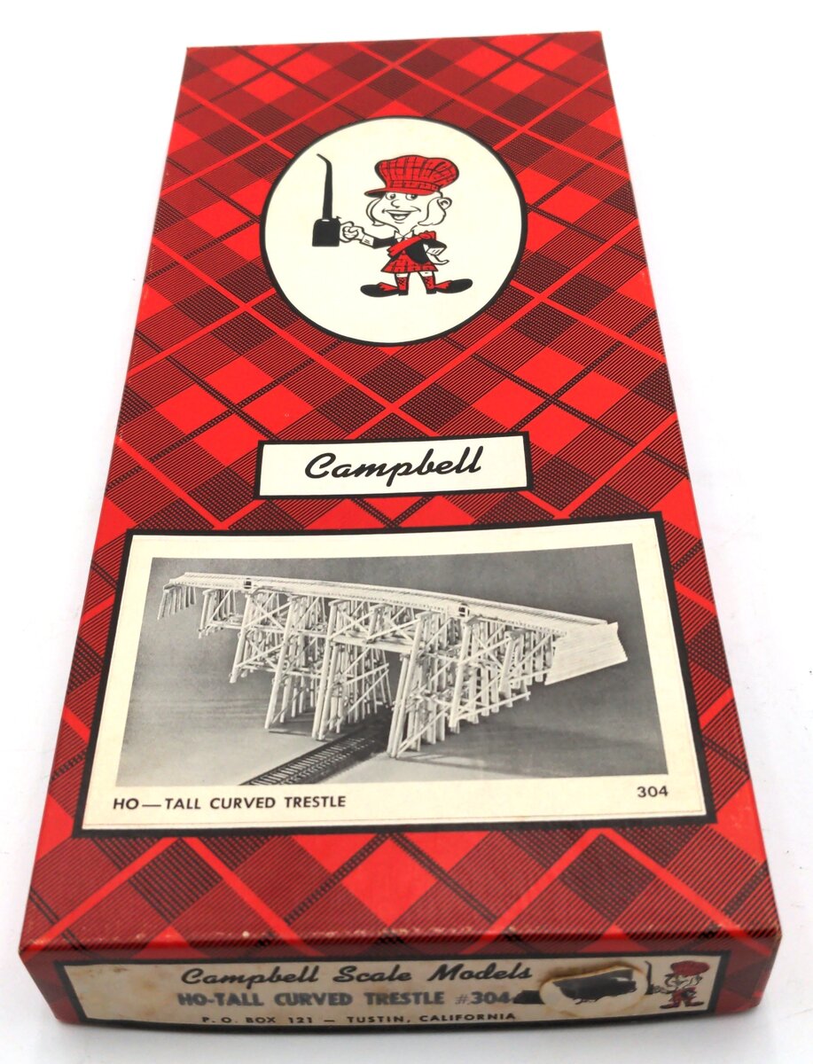 Campbell Scale Models Ho-Tall Curved Trestle #304