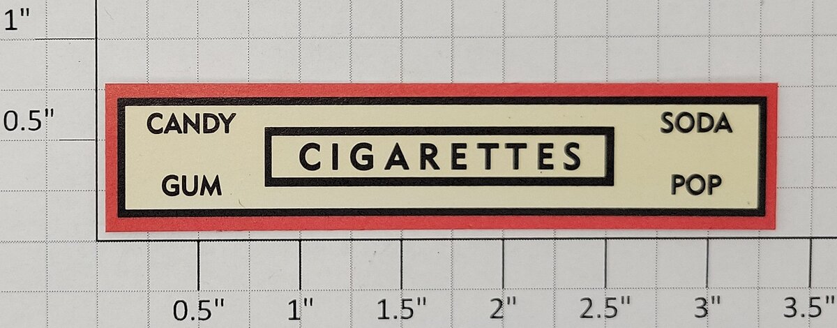 American Flyer FL3040-2 Frank & Beans Stand "Cigarettes" Red / Black Sign