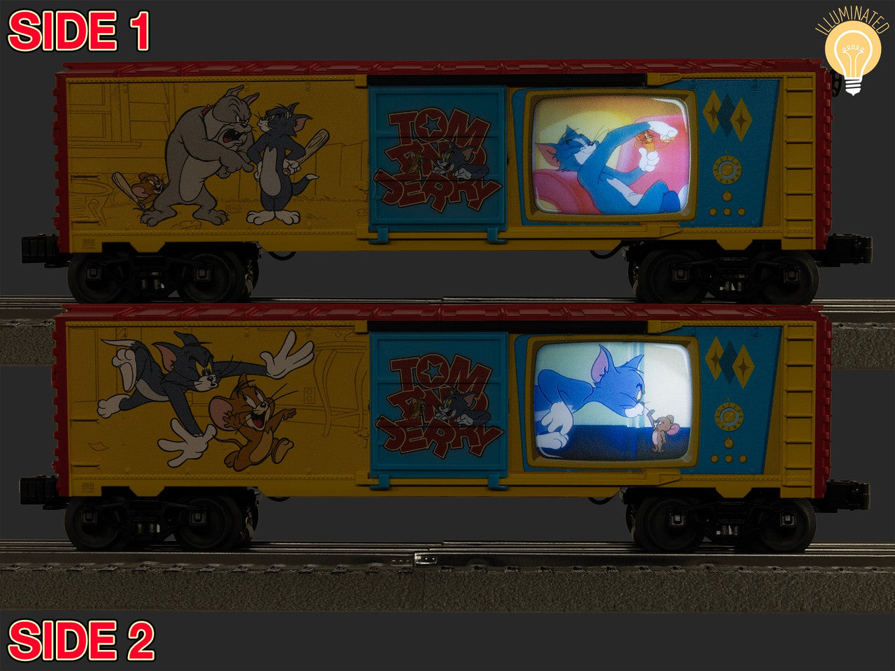 Lionel 2528530 O Tom and Jerry Illuminated Cartoon Boxcar