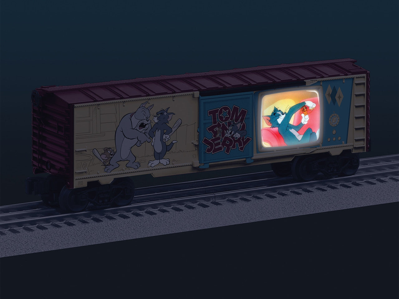 Lionel 2528530 O Tom and Jerry Illuminated Cartoon Boxcar