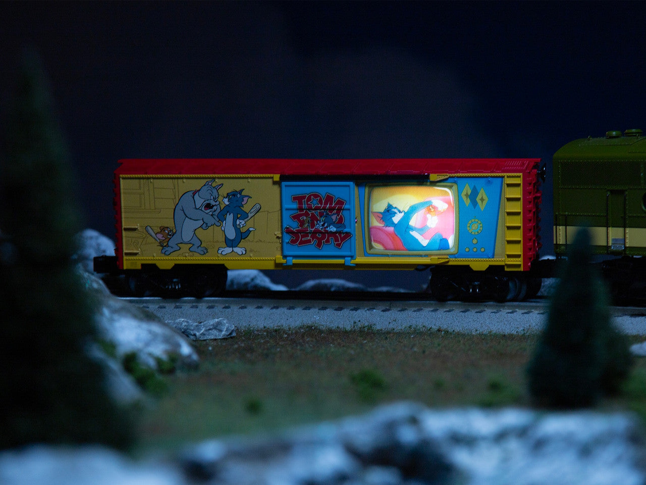 Lionel 2528530 O Tom and Jerry Illuminated Cartoon Boxcar