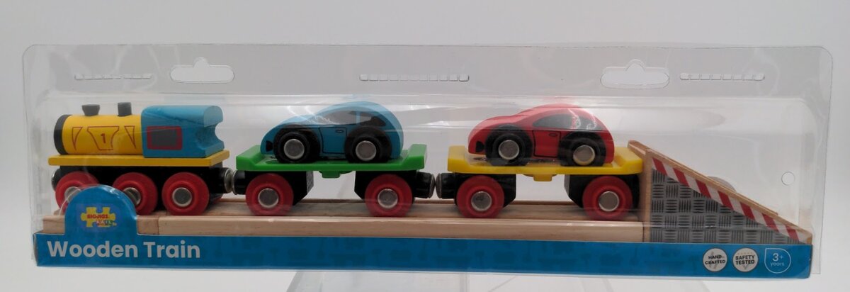 Big Jig Rails BJT199 Car Loader Wooden Train Set 3 + Years Hand Crafted