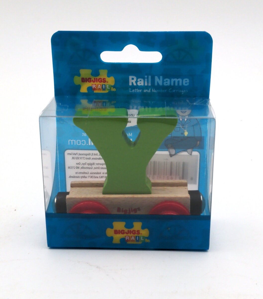 Big Jig Rails BR125 Rail Name "Y" Wooden Car 3 + Years