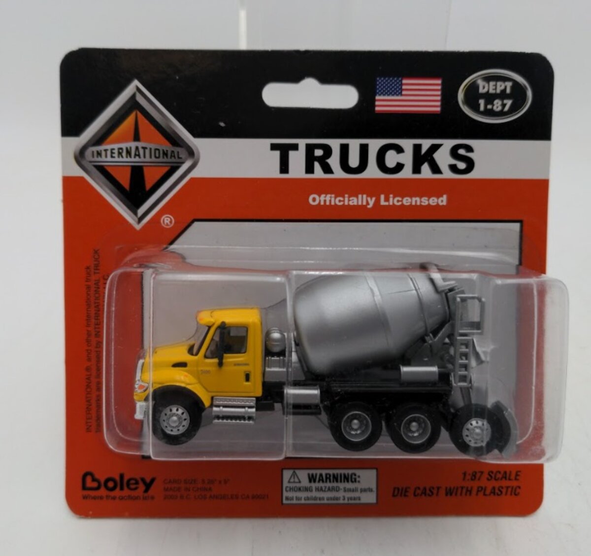 Boley 4506-86 HO Dept 1-87 Yellow/Silver 7600 International Cement Mixer Truck