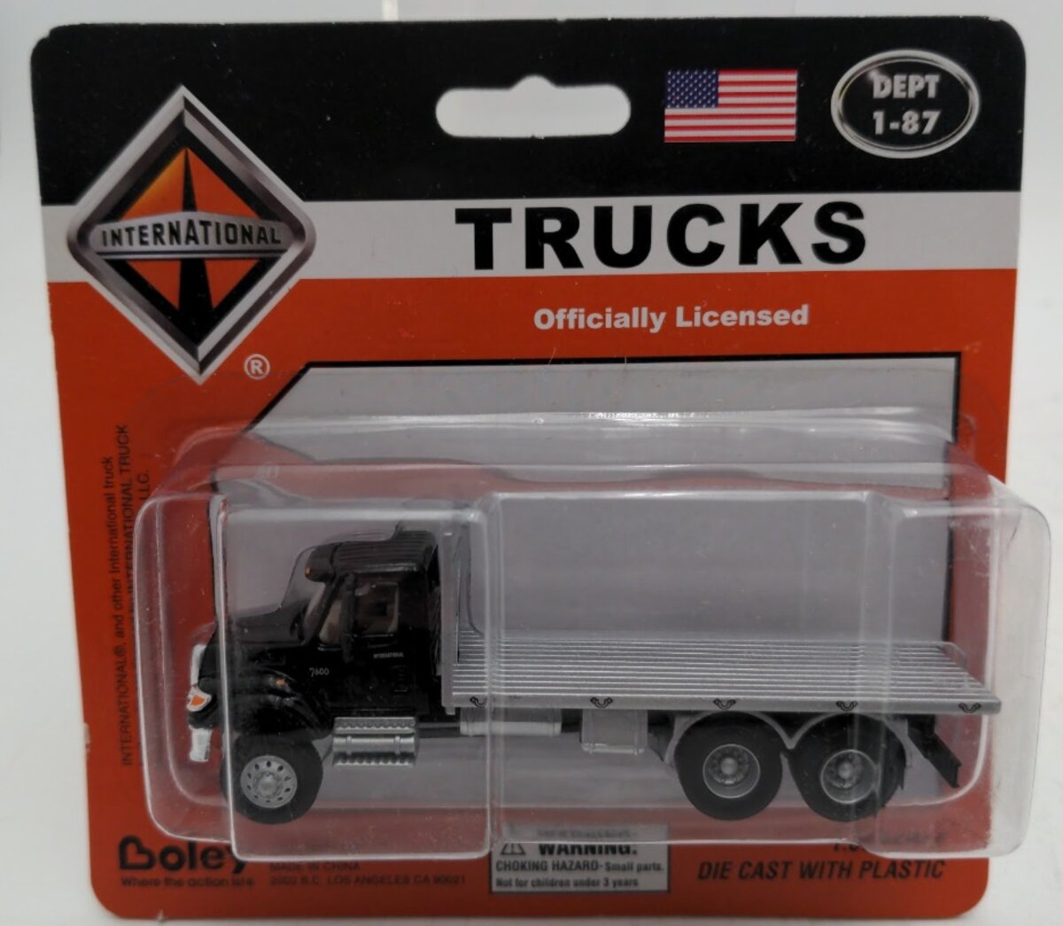 Boley 4500-36 1:87 Scale Dept 1-87 Black Cab W/Flat Bed Truck Diecast W/Plastic