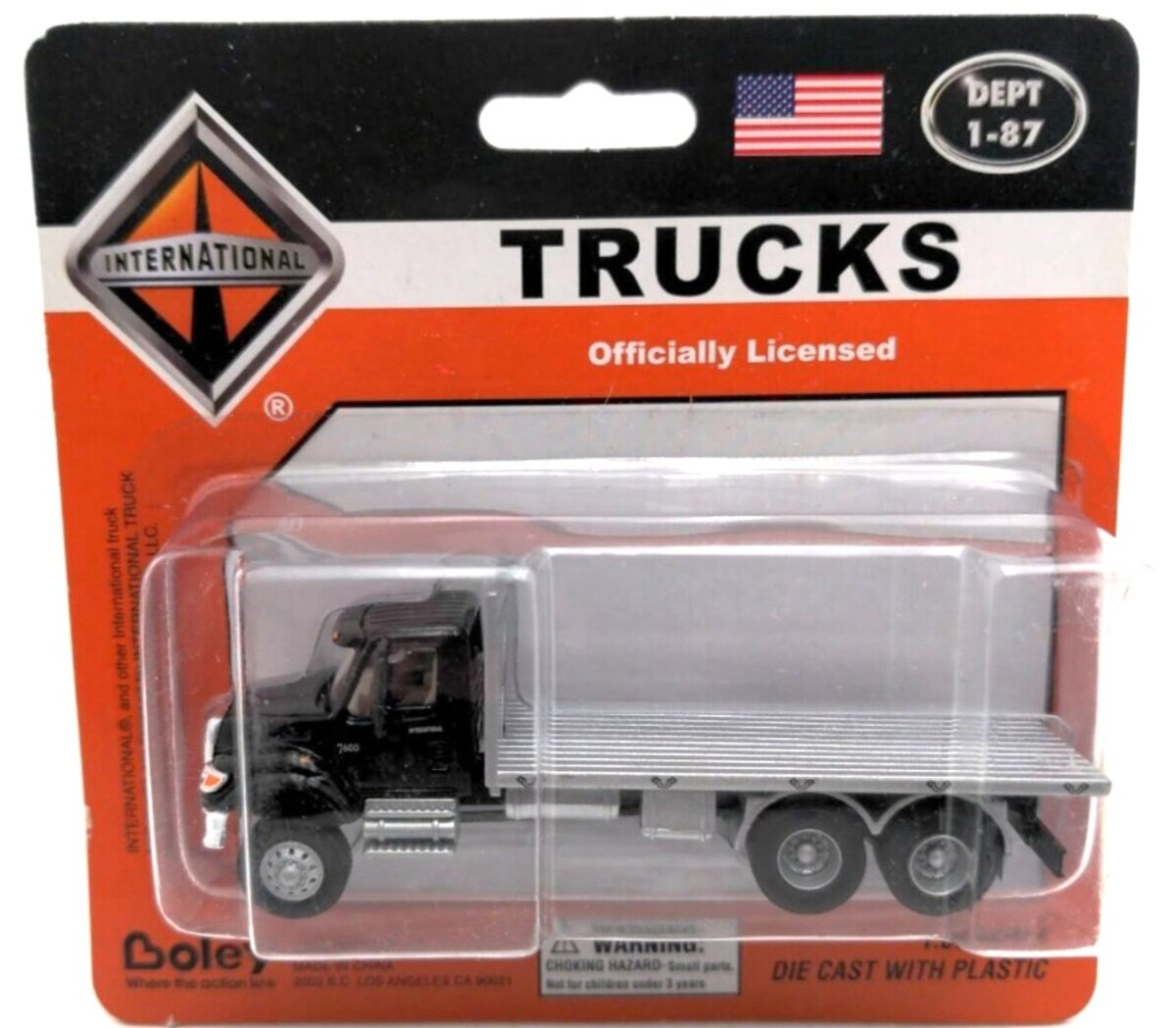 Boley 4500-36 1:87 Scale Dept 1-87 Black Cab W/Flat Bed Truck Diecast W/Plastic